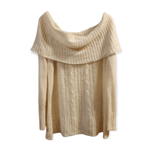 Torrid Wide Neck Cowl Off The Shoulder Cable Knit Sweater - Picture 1 of 7